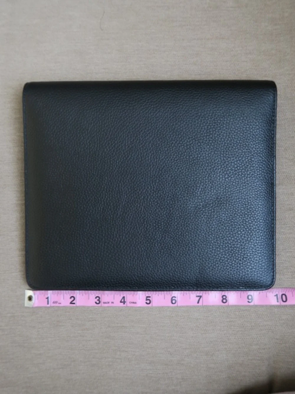 CLOTH & PAPER: Black Leather Zipfolio Organizer